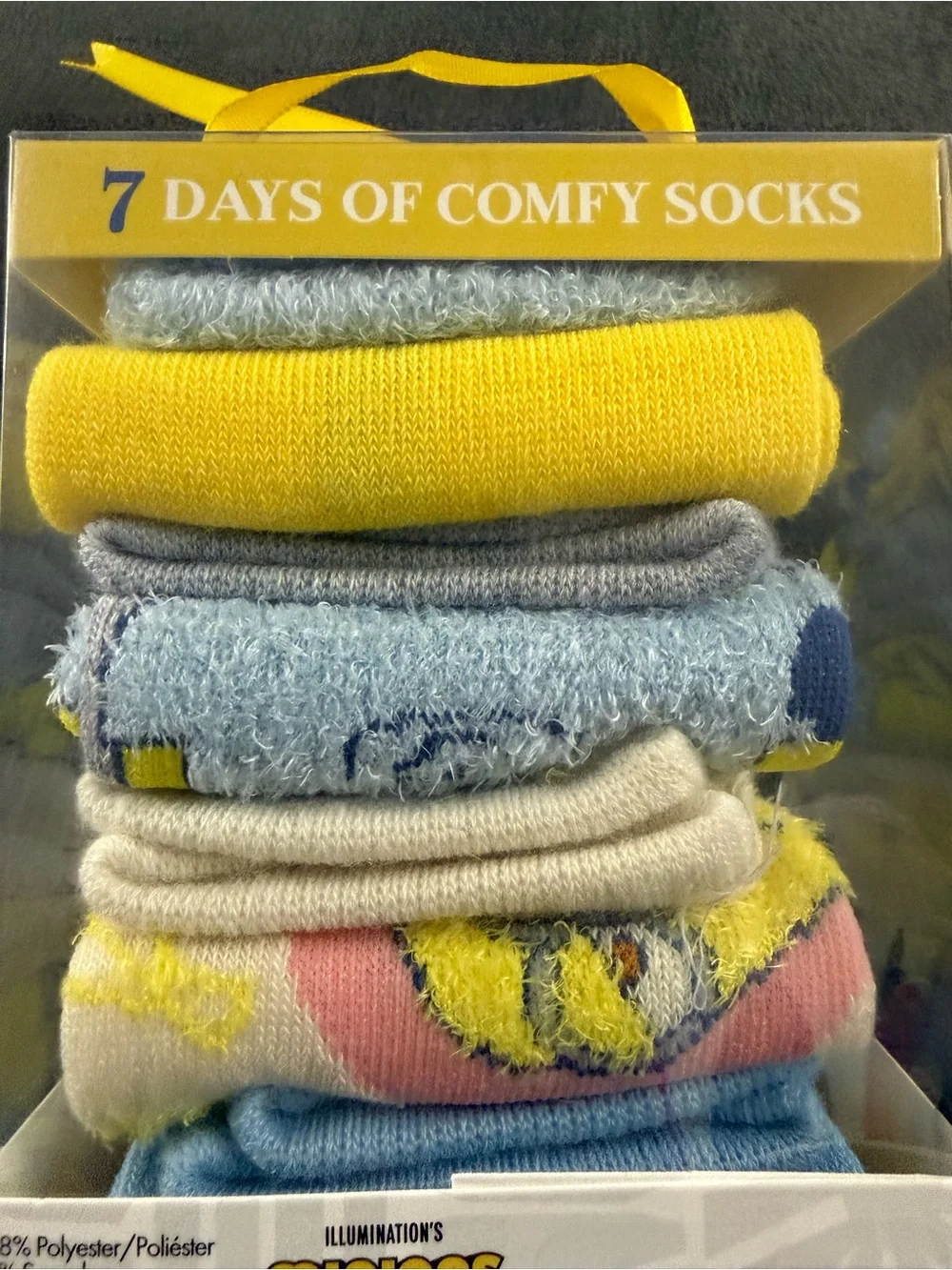 Kohl's Minions 7-Pack Women's Comfy Socks - Yellow, Blue